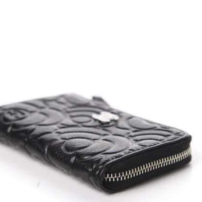 Chanel Caviar Camellia Embossed Key Holder Case Black 7 of 11