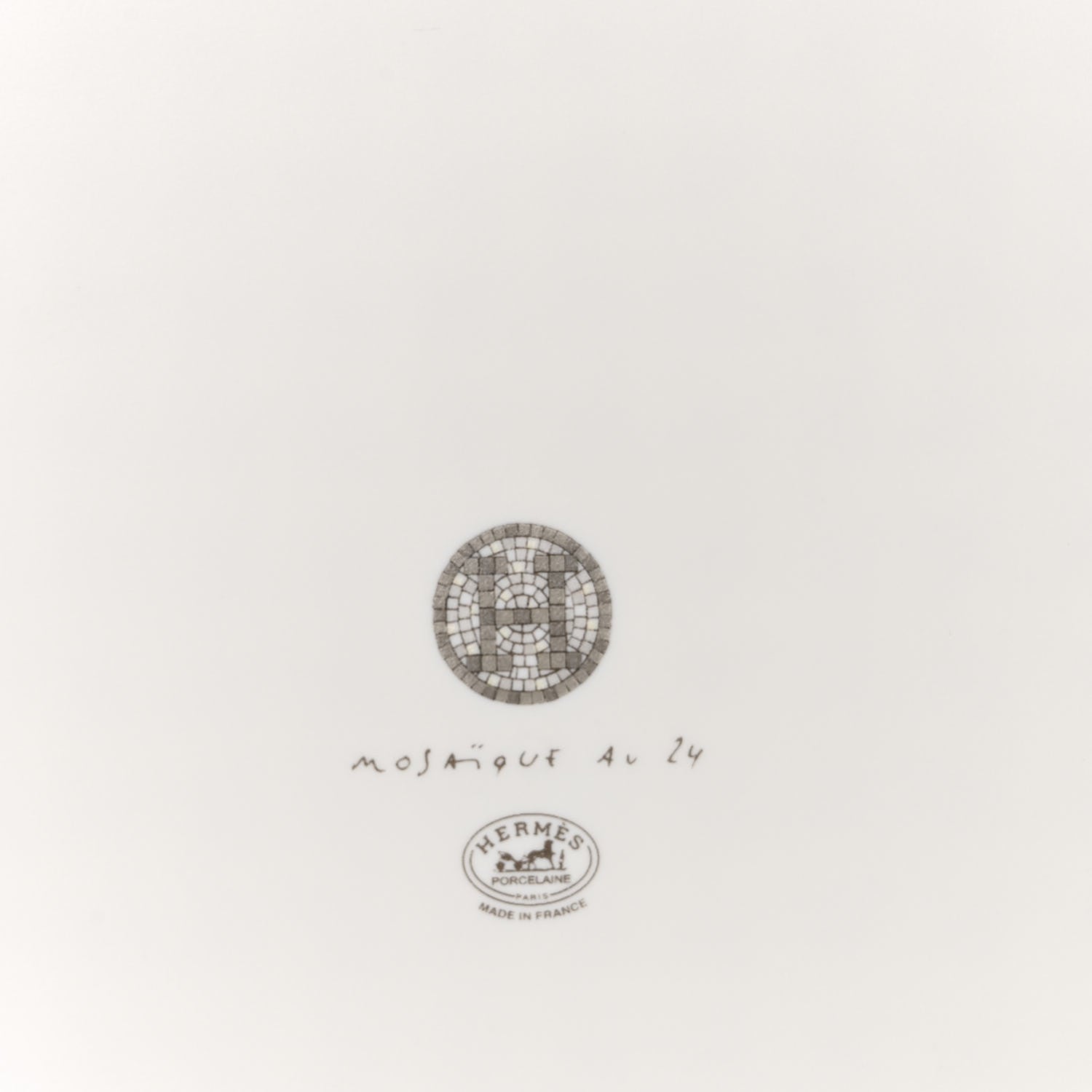 Hermes Porcelain Mosaique au 24 Square Plate Platinum 4 of 4