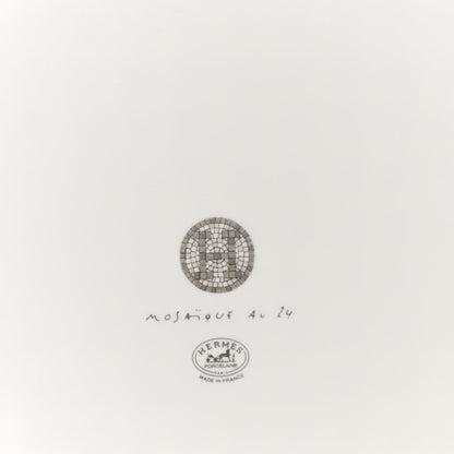 Hermes Porcelain Mosaique au 24 Square Plate Platinum 4 of 4