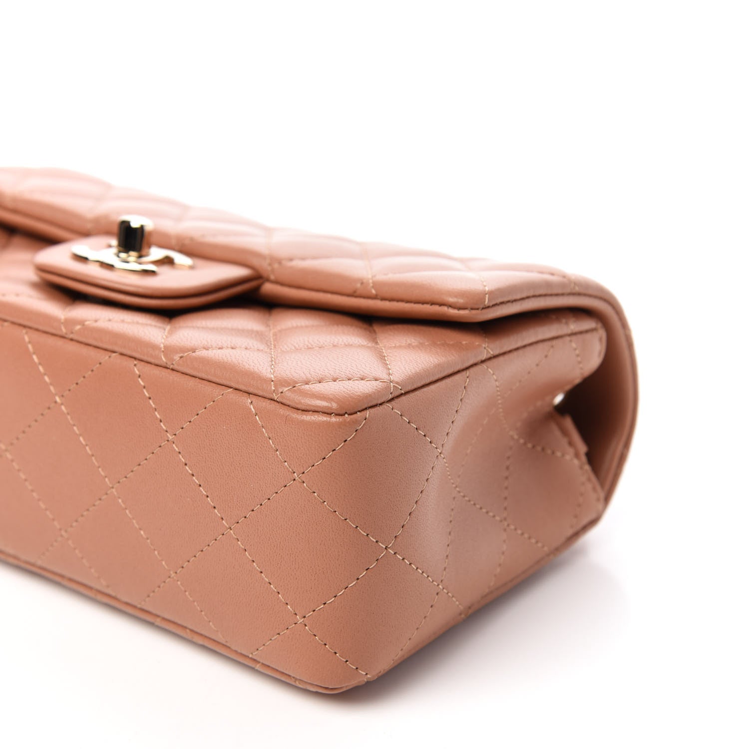 Chanel Lambskin Quilted Mini Rectangular Flap Brown 10 of 11