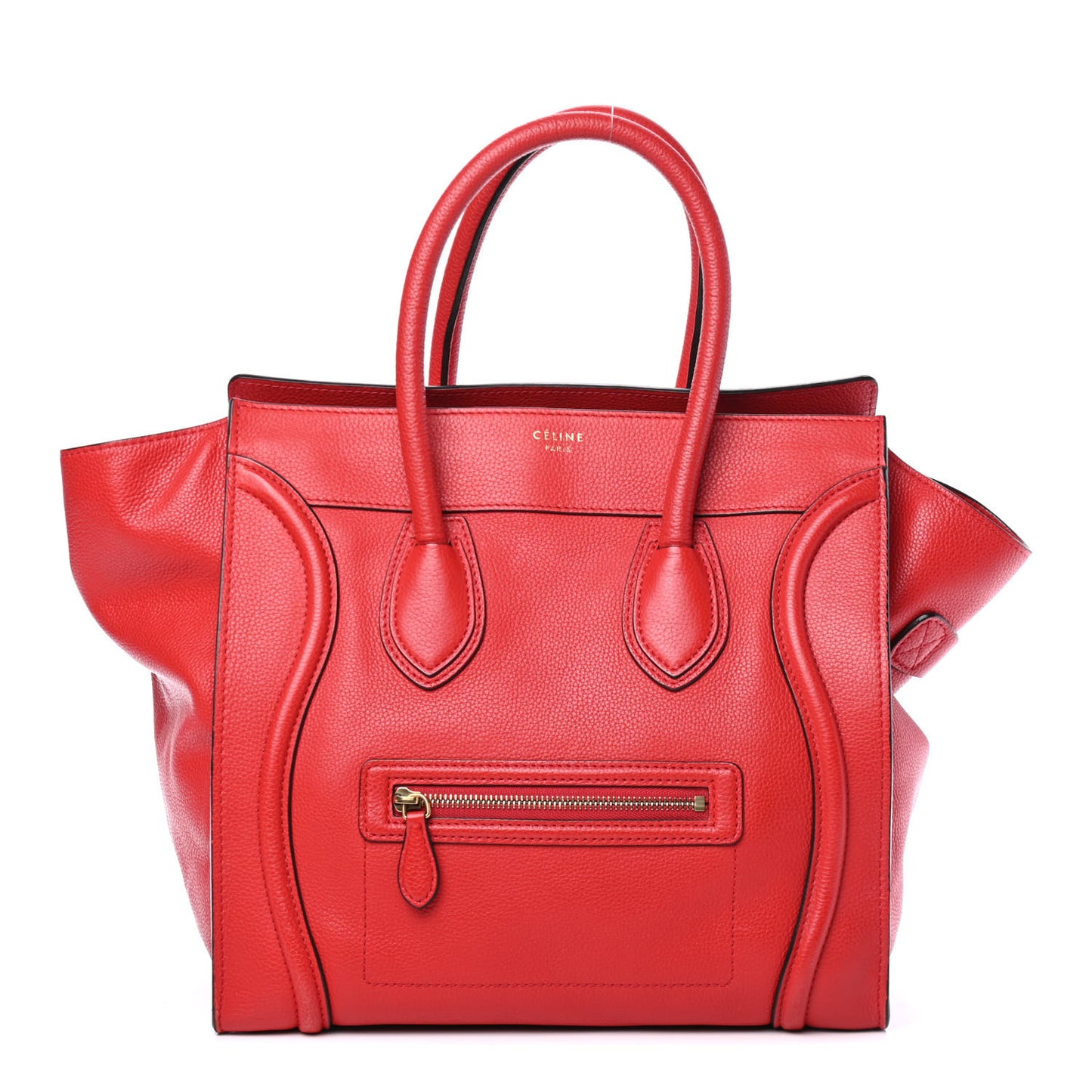 Drummed Calfskin Mini Luggage Coquelicot