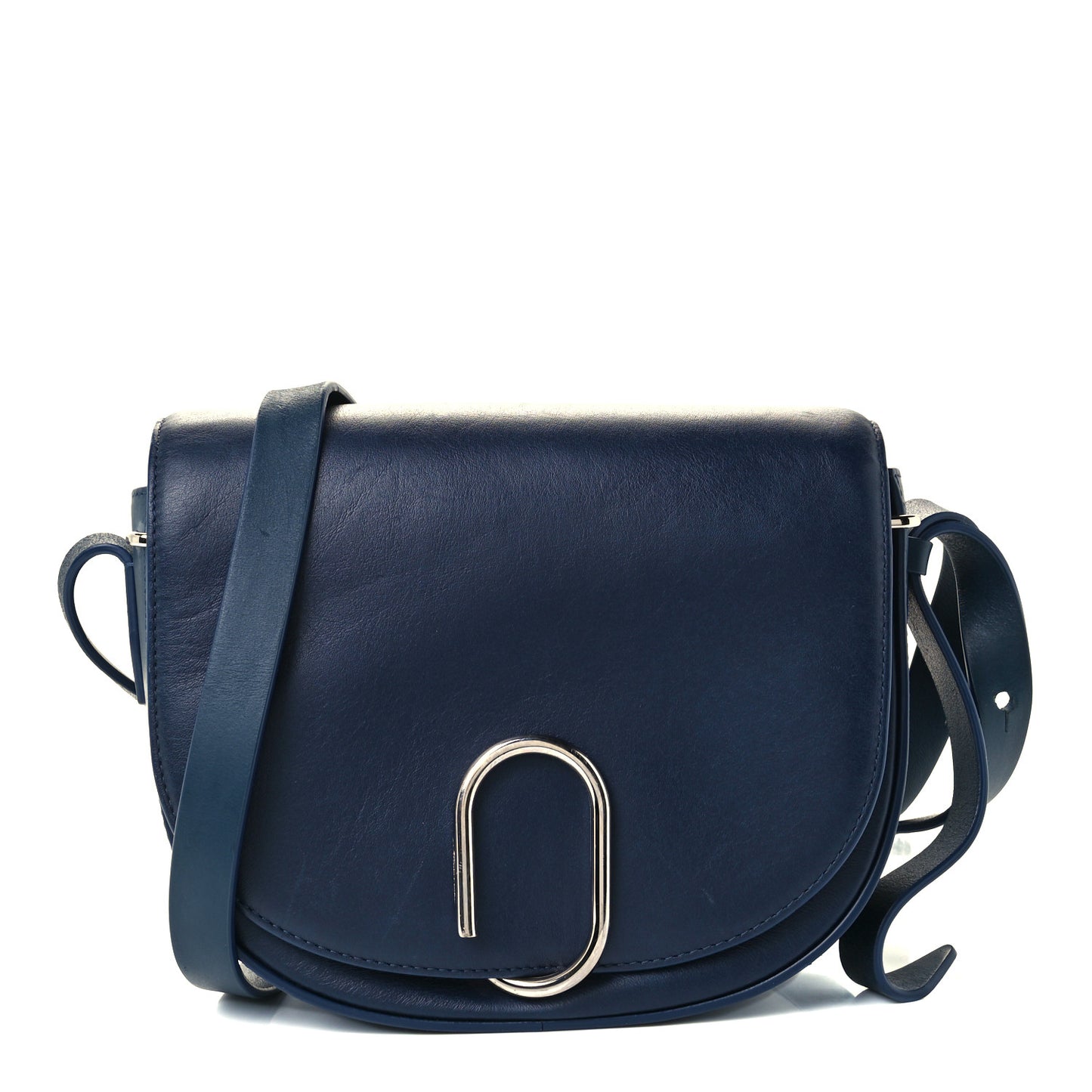 Calfskin Alix Saddle Crossbody Bag Blue