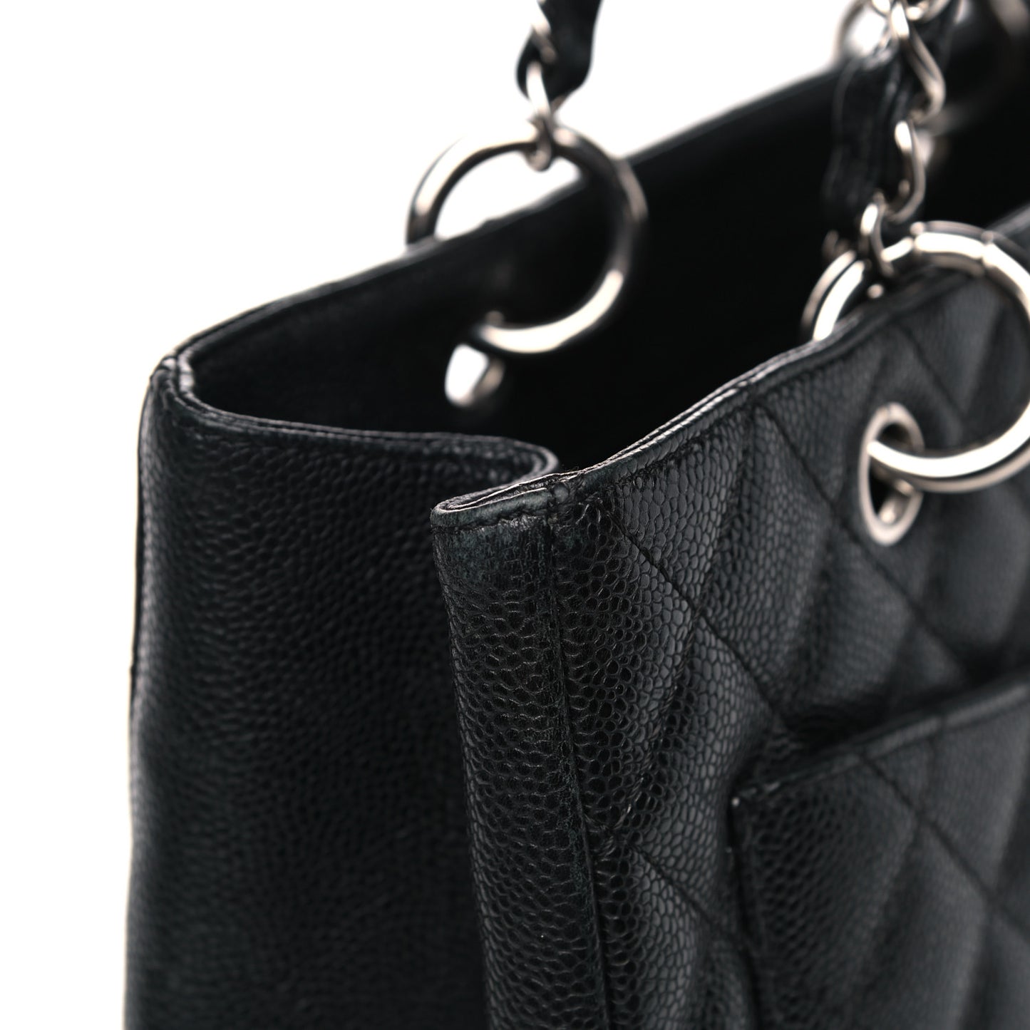 Caviar Quilted Grand Shopping Tote GST Black