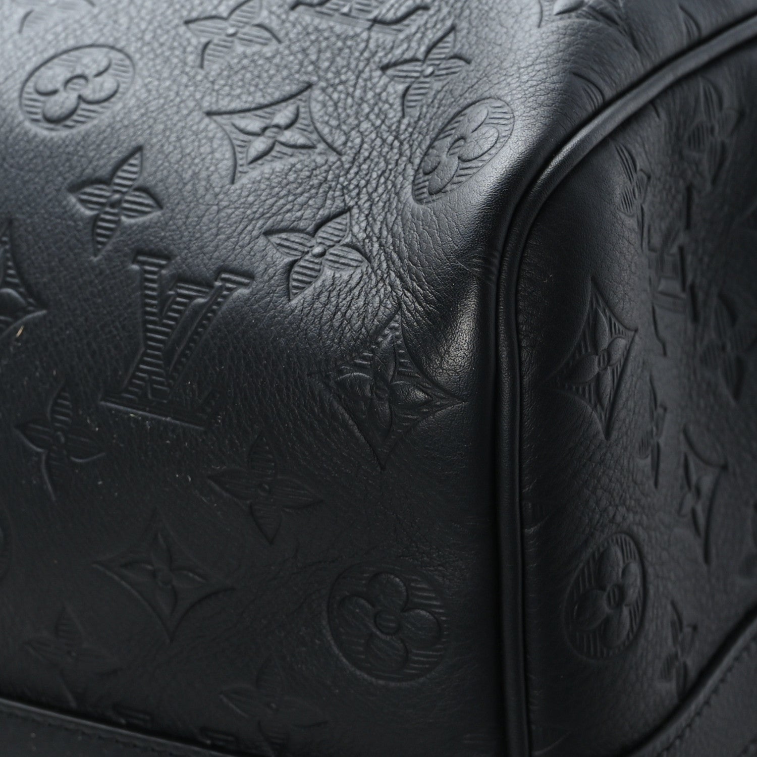 Louis Vuitton Calfskin Shadow Monogram Keepall Bandouliere 50 Black 7 of 9