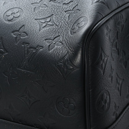 Louis Vuitton Calfskin Shadow Monogram Keepall Bandouliere 50 Black 7 of 9