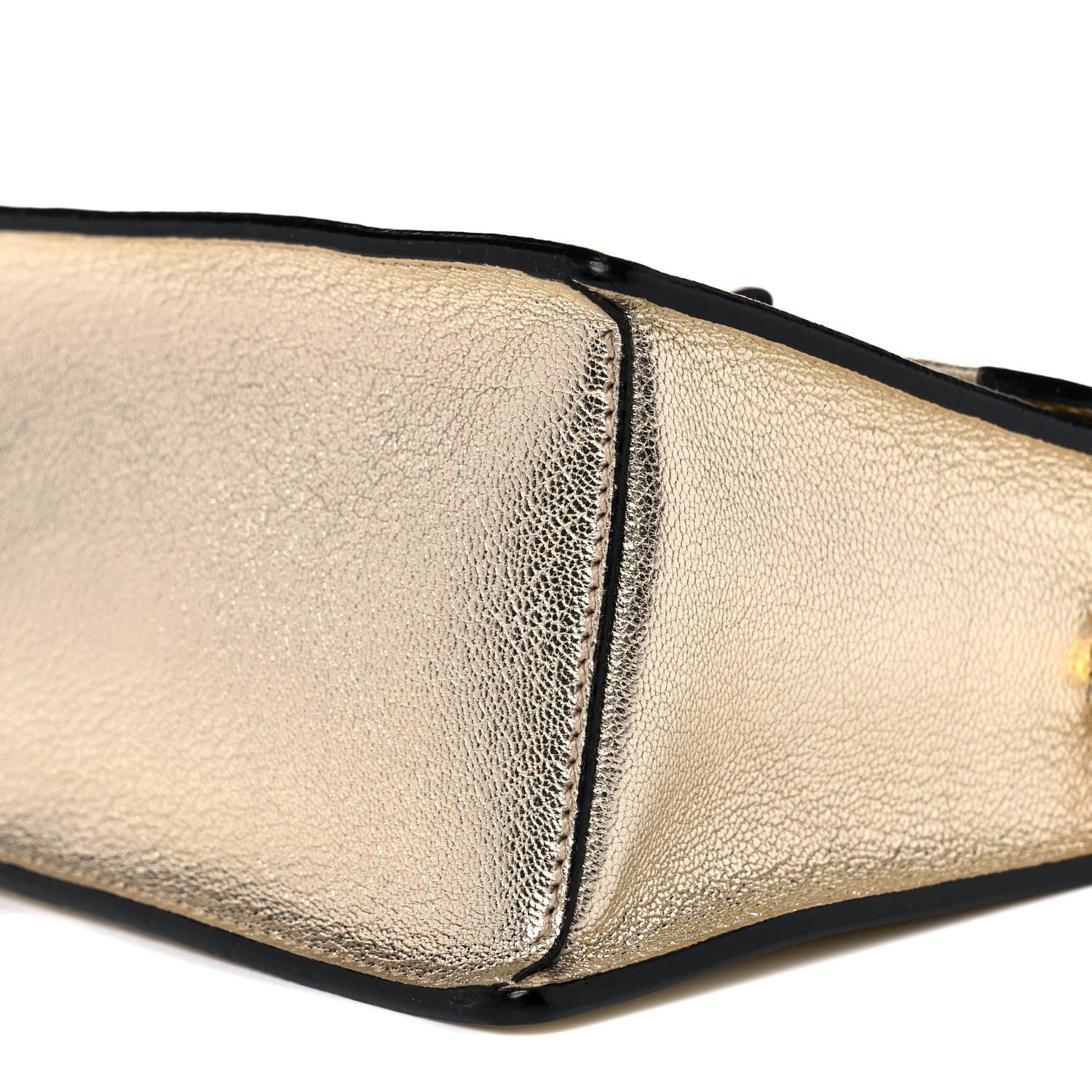 Miu Miu Metallic Goatskin Madras Top Handle Bag Gold 9 of 11
