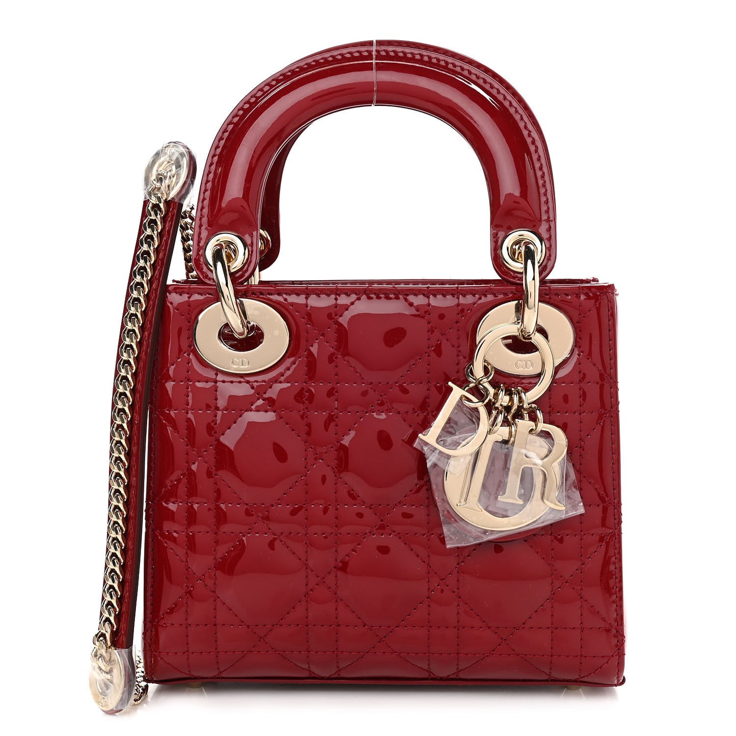 Patent Cannage Mini Lady Dior Red