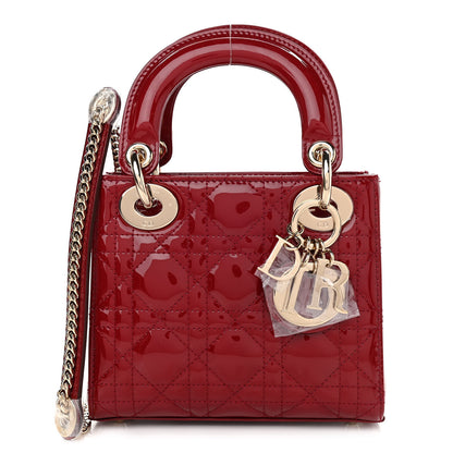 Christian Dior Patent Cannage Mini Lady Dior Red 1 of 11