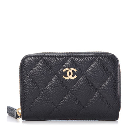 Chanel Caviar Quilted Zip Coin Purse Black 1 of 8
