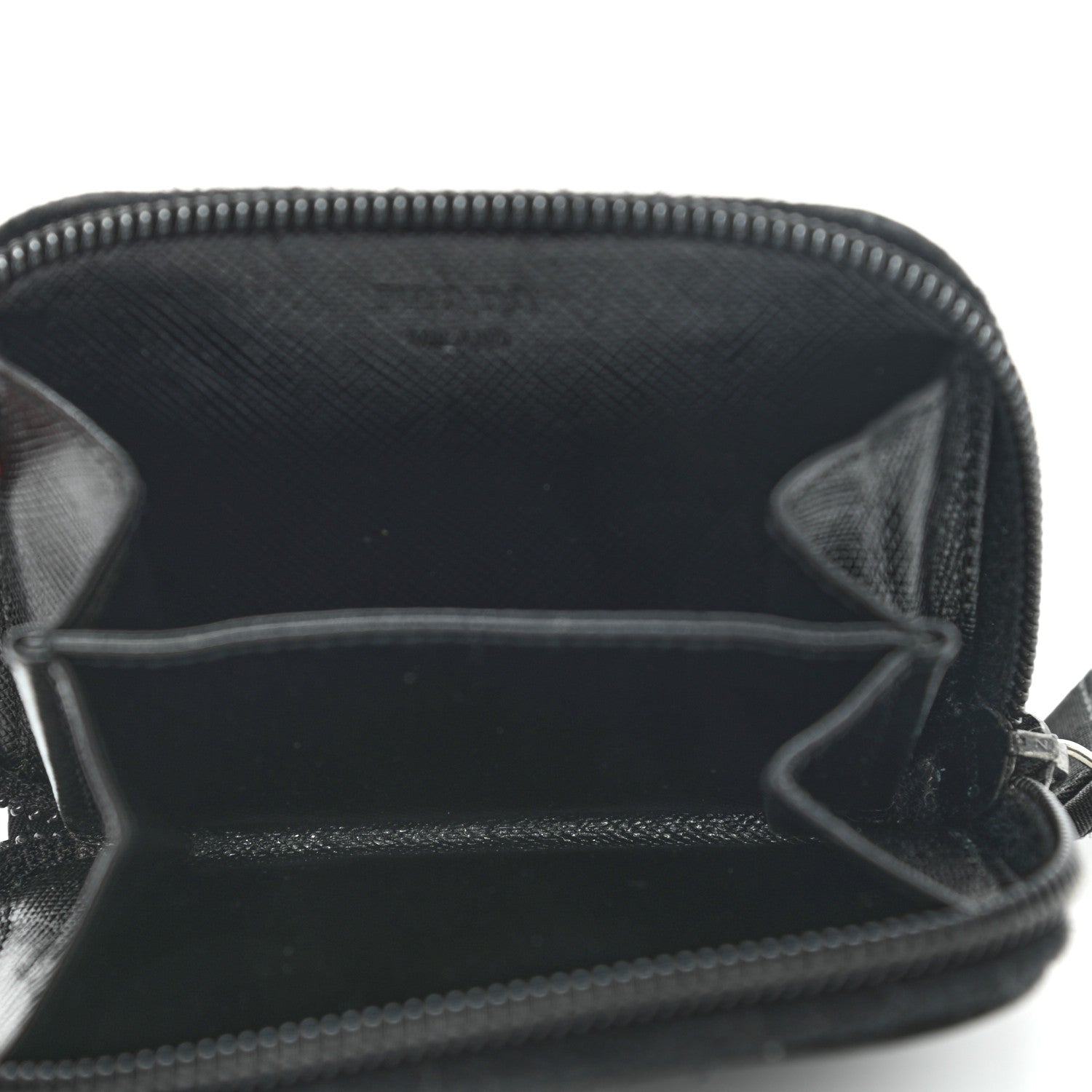 Prada Tessuto Nylon Compact Zip Around Coin Pouch Black 5 of 10
