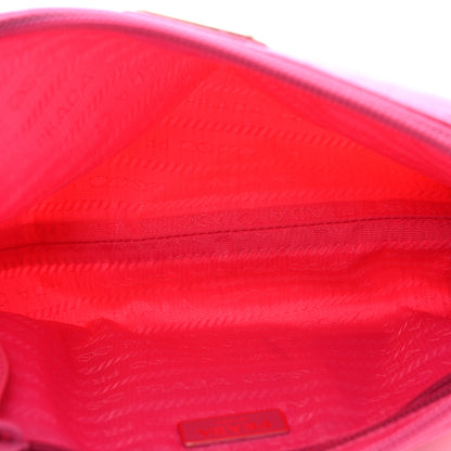 Prada Tessuto Nylon Vela Saffiano Necessaire Wristlet Pouch Fuxia 5 of 10