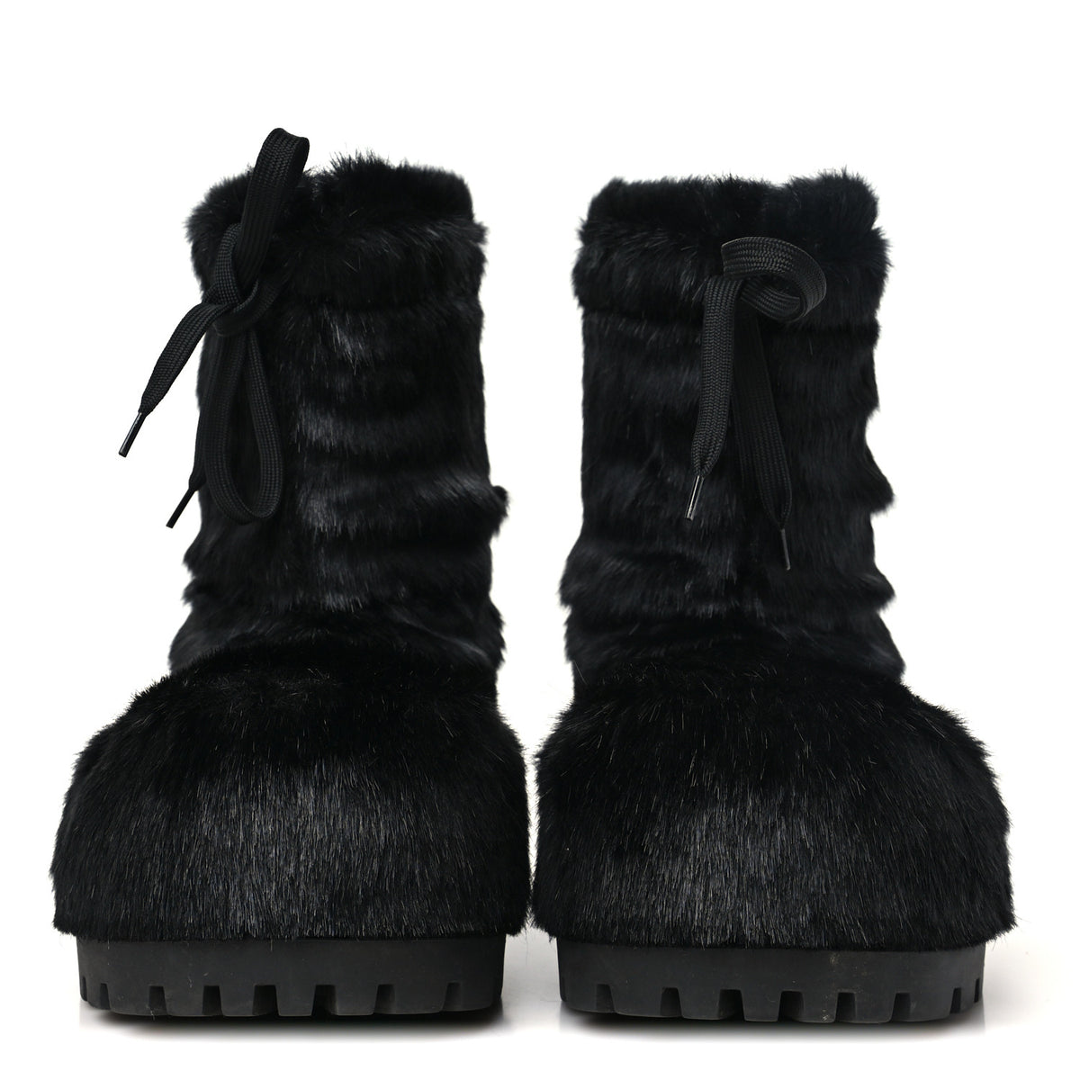 Faux Mink Alaska Low Boots 37-38 Black