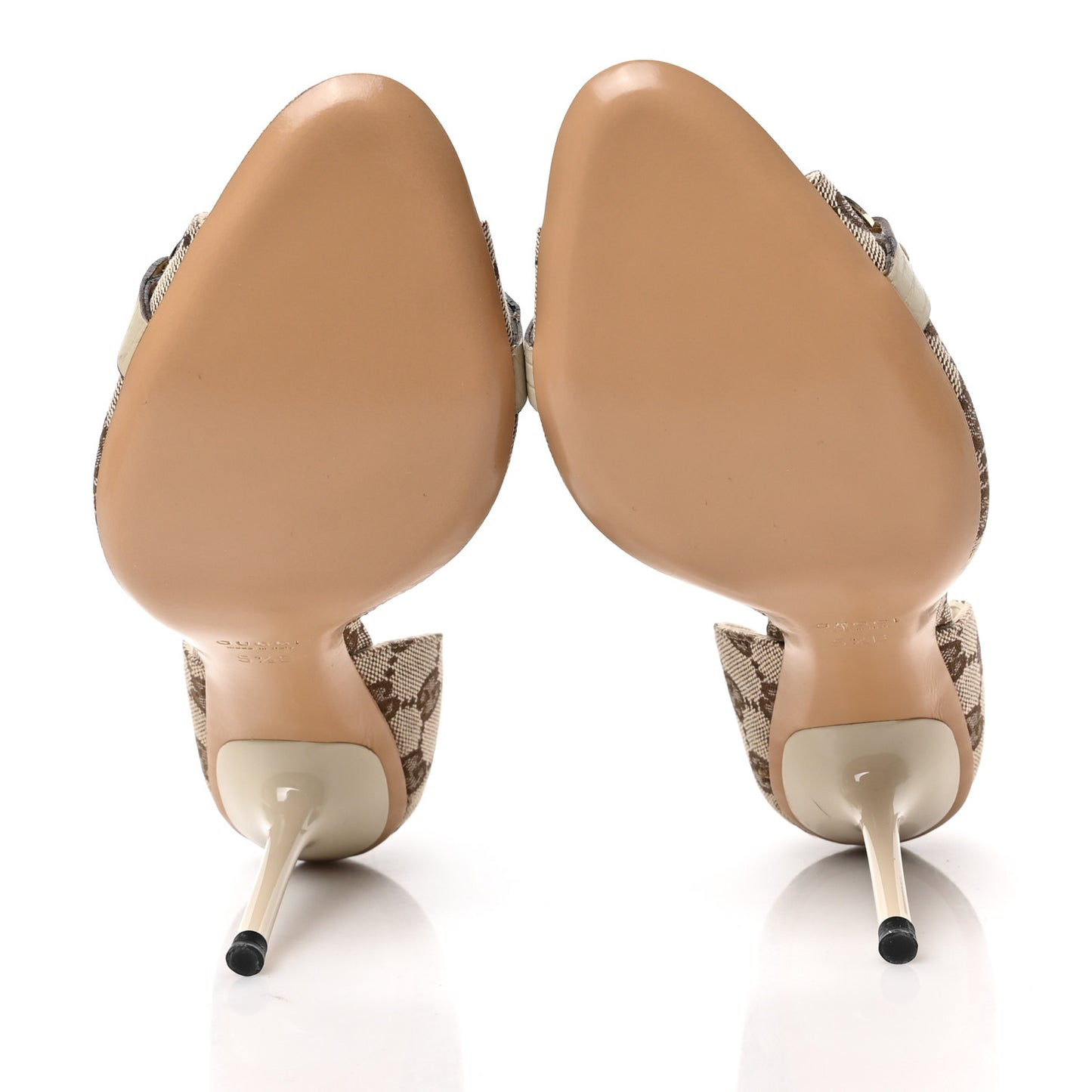 Monogram Niagara Lux Horsebit Sandals 5.5 Beige Ebony Gesso