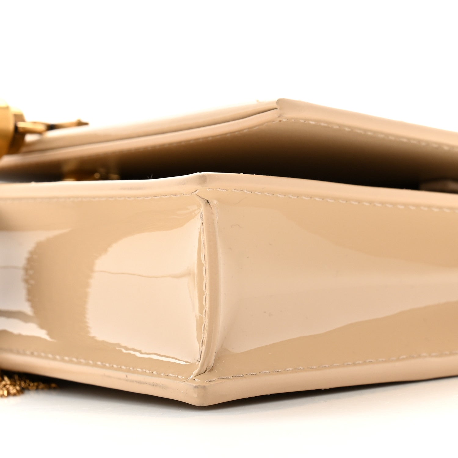 Saint Laurent Patent Classic Monogram Kate Tassel Chain Wallet Dark Beige 9 of 9
