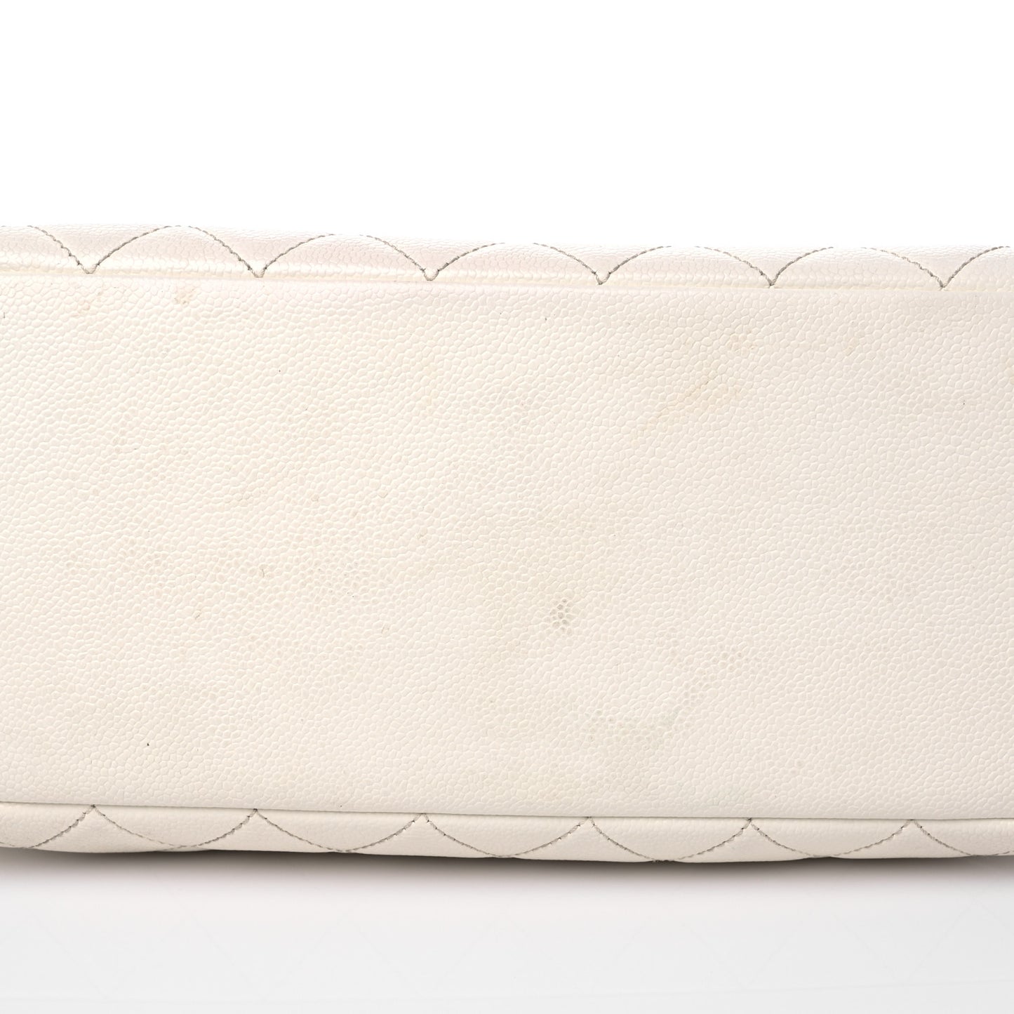 Caviar Quilted Grand Shopping Tote GST White