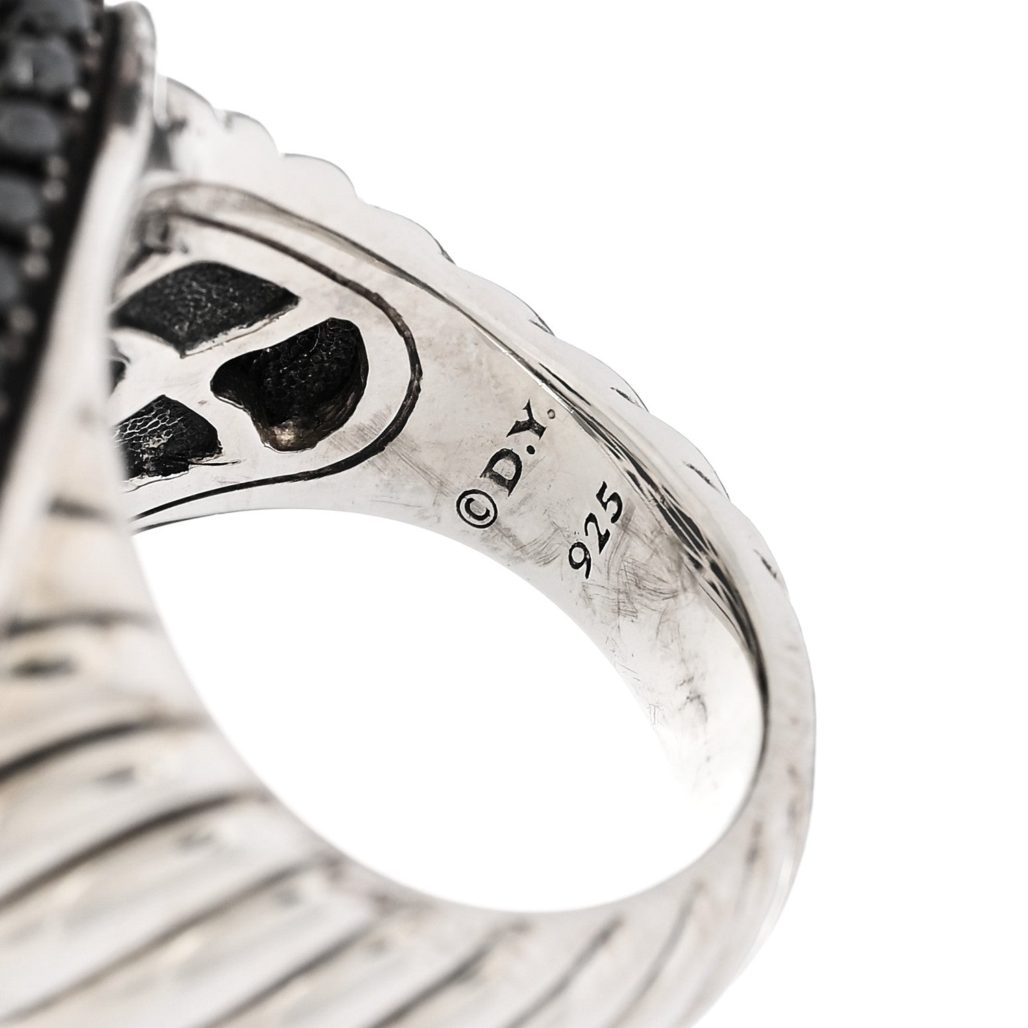 David Yurman Sterling Silver Hematite Waverly Ring 54 7 5 of 9