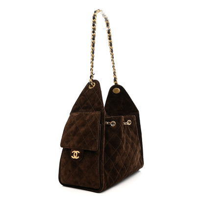 Chanel Suede Quilted Small Chanel 25 Handbag Dark Brown 3 of 10