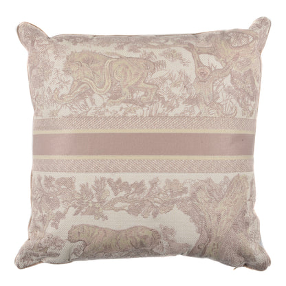 Christian Dior Cotton Toile de Jouy Square Pillow Rose Des Vents 2 of 3