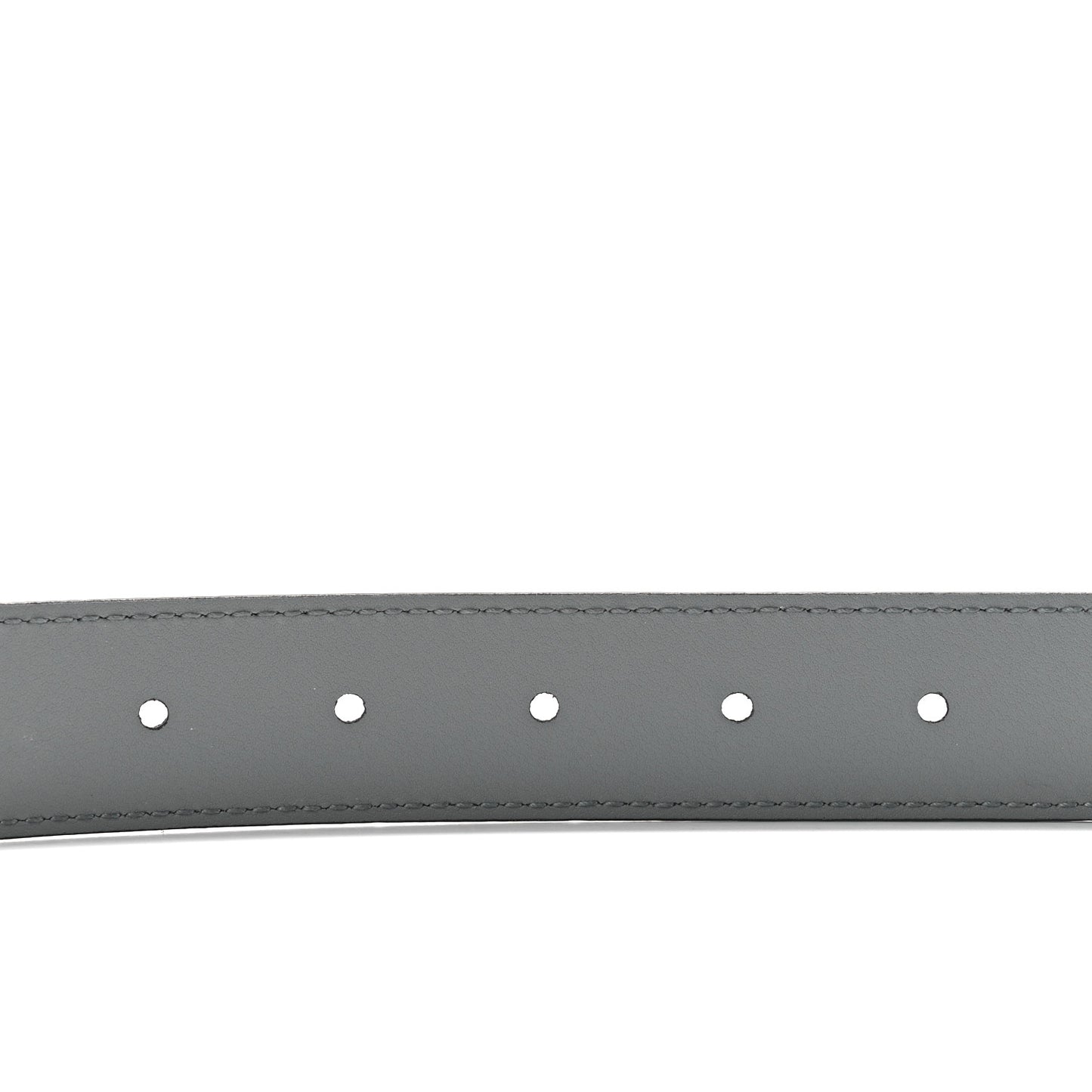 Azalea Calfskin Enamel Monochrome Double G 30mm Belt 80 32 Deep Grey