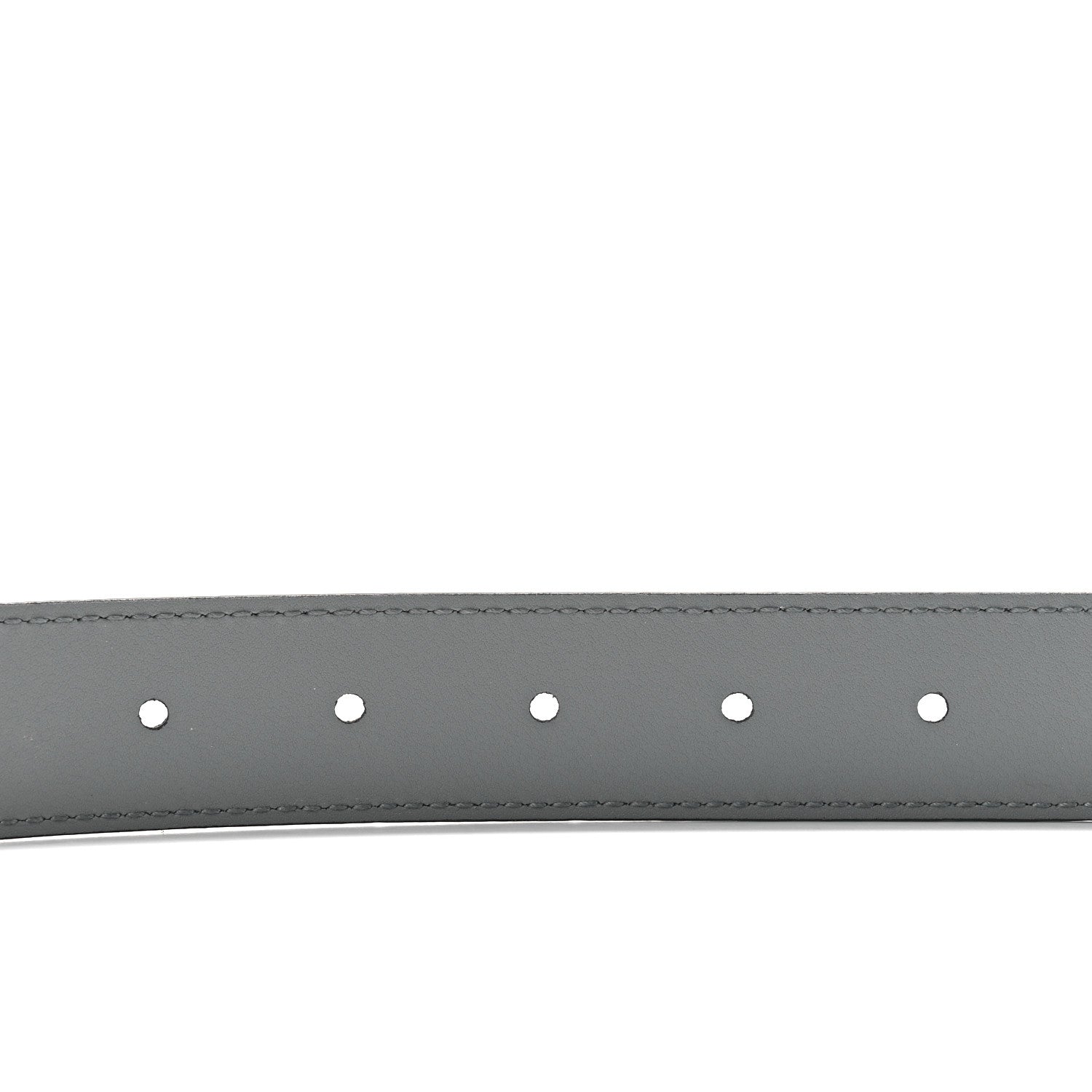 Gucci Azalea Calfskin Enamel Monochrome Double G 30mm Belt 80 32 Deep Grey 3 of 5