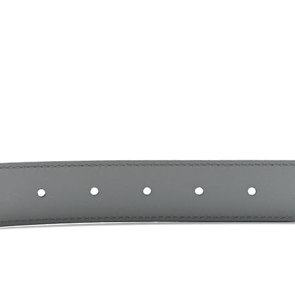 Gucci Azalea Calfskin Enamel Monochrome Double G 30mm Belt 80 32 Deep Grey 3 of 5