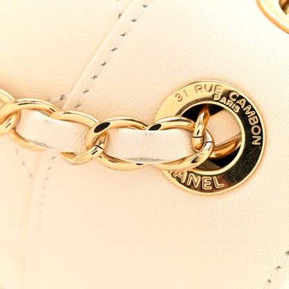 Chanel Sheepskin Quilted Medium Vintage Mademoiselle Flap White 15 of 15