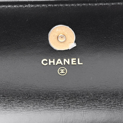 Chanel Shiny Calfskin Quilted Top Handle Flap Phone Holder With Chain Black 5 of 10