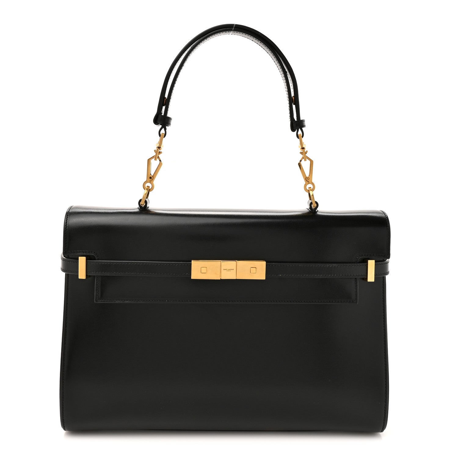 Saint Laurent Smooth Calfskin Manhattan Top Handle Black 1 of 12