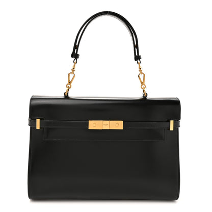 Saint Laurent Smooth Calfskin Manhattan Top Handle Black 1 of 12