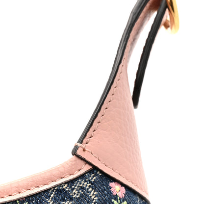 Gucci New Denim GG Monogram Calfskin Love Parade Small Jackie 1961 Hobo Light Pink 12 of 13