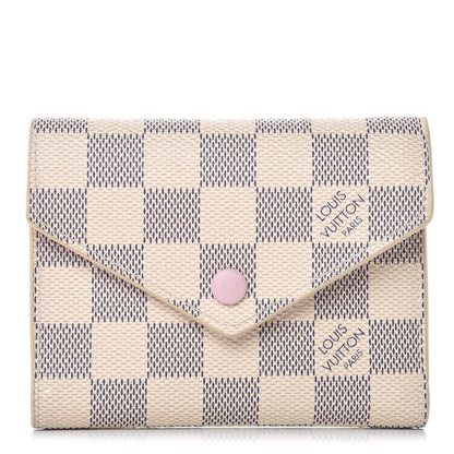 Louis Vuitton Damier Azur Victorine Wallet Rose Ballerine 1 of 9