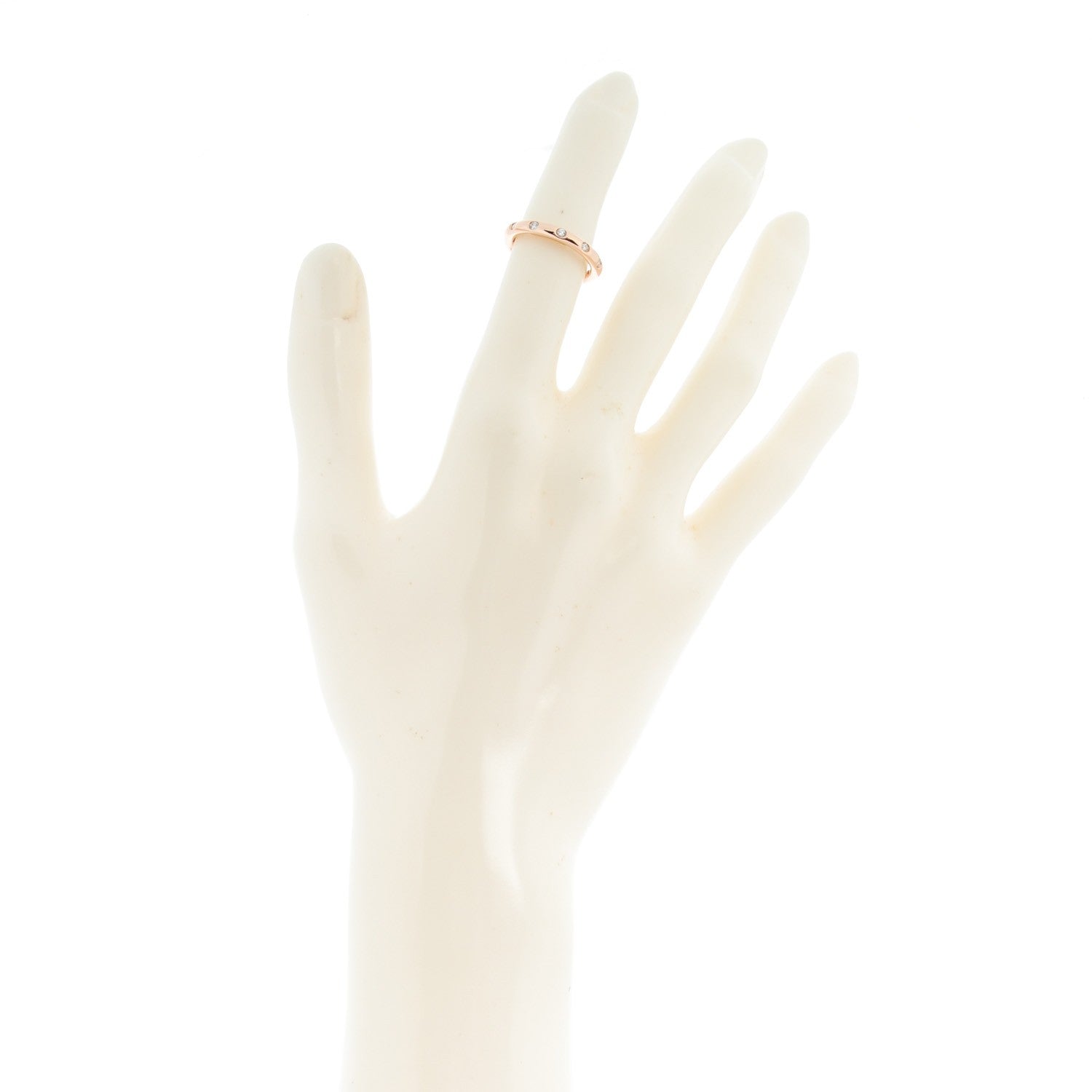 Tiffany 18K Rose Gold Diamond Bezet Band Ring 3.5 2 of 4