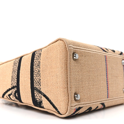 Christian Dior Canvas Jute Embroidered Medium Lady D-Lite Beige Multicolor 9 of 10