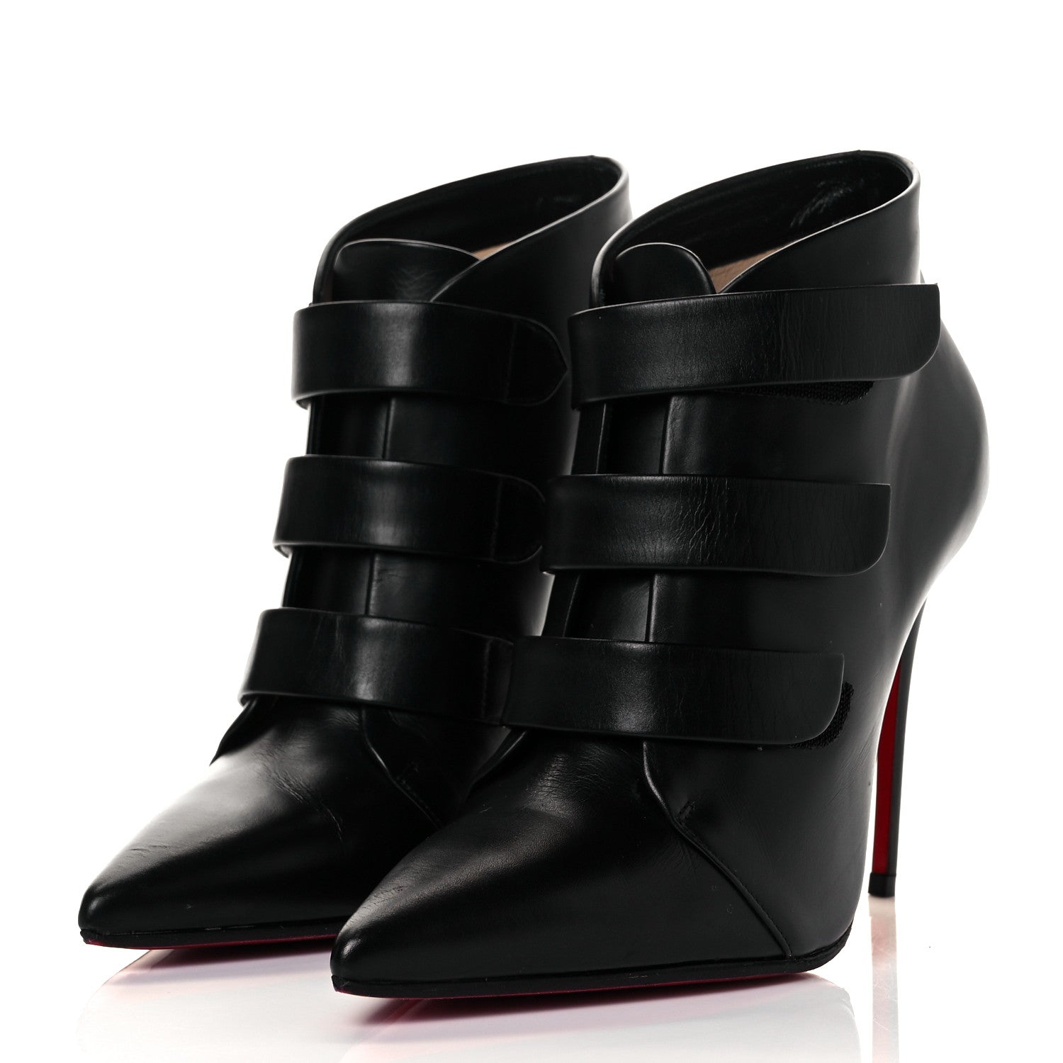 Christian Louboutin Calfskin Triniboot 100 Booties 36.5 Black 9 of 33