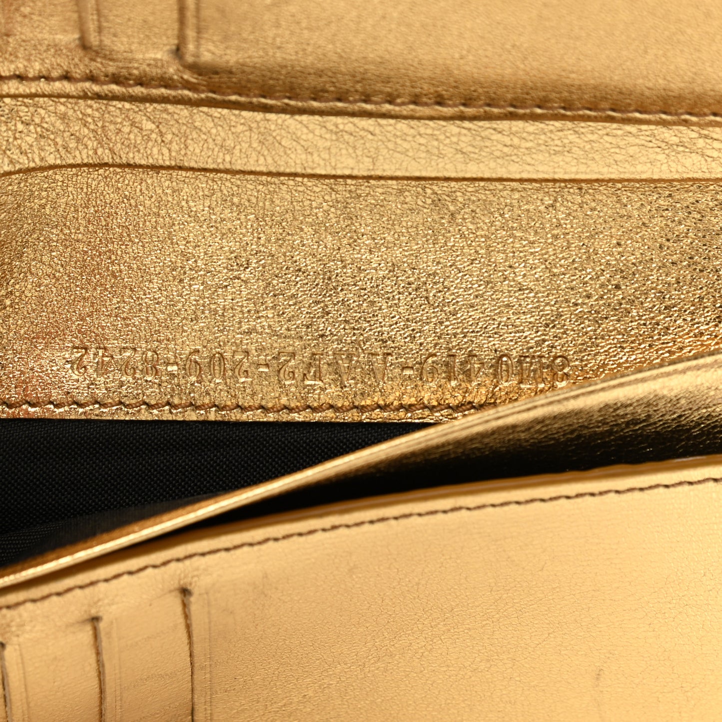 Vitello Catalan Mirror FF 1974 Embossed Medium Wallet Gold