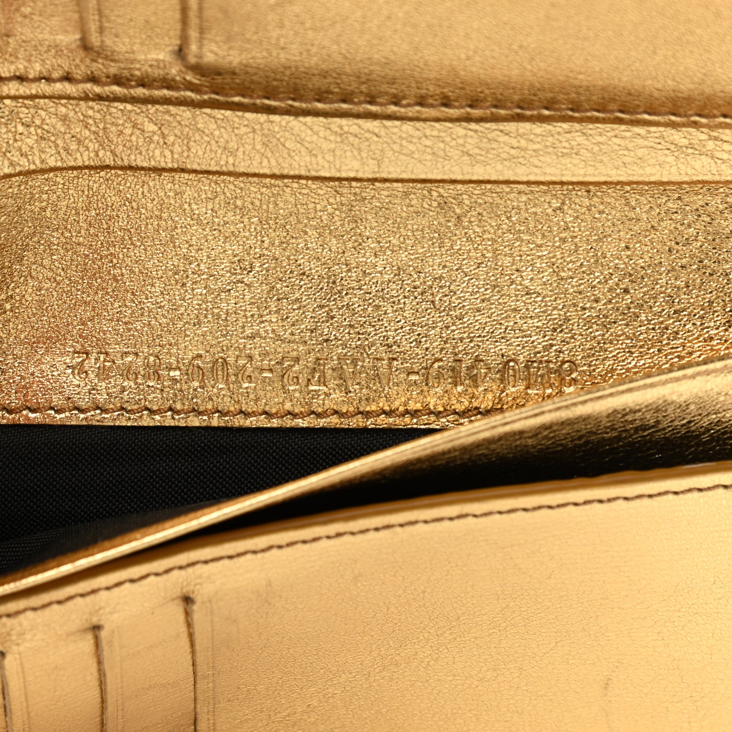 Fendi Vitello Catalan Mirror FF 1974 Embossed Medium Wallet Gold 8 of 14