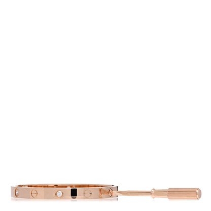 Cartier 18K Pink Gold 4 Diamond LOVE Bracelet 17 3 of 5