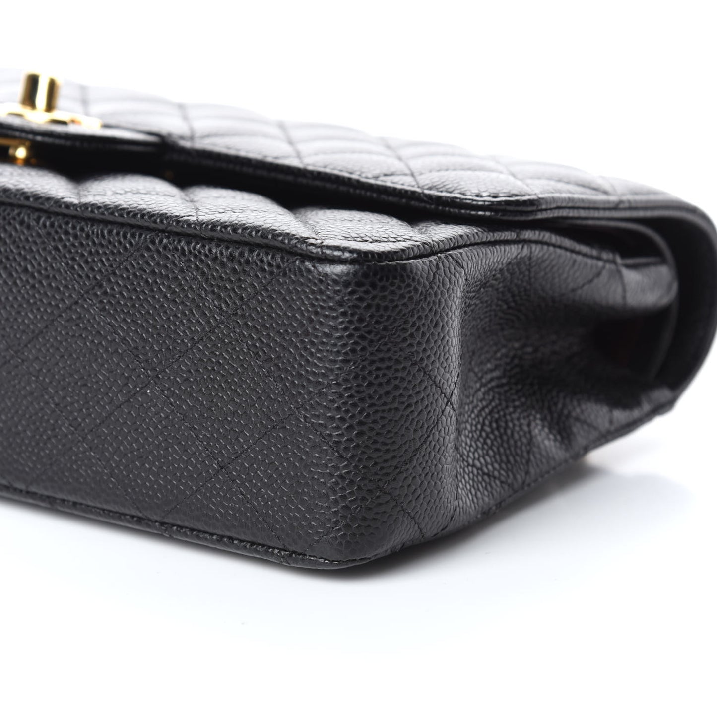 Caviar Quilted Medium Double Flap Black