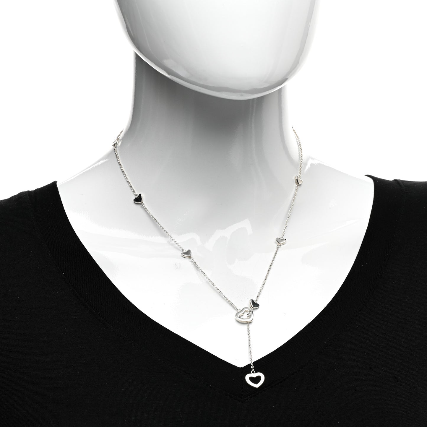 Sterling Silver Heart Lariat Necklace