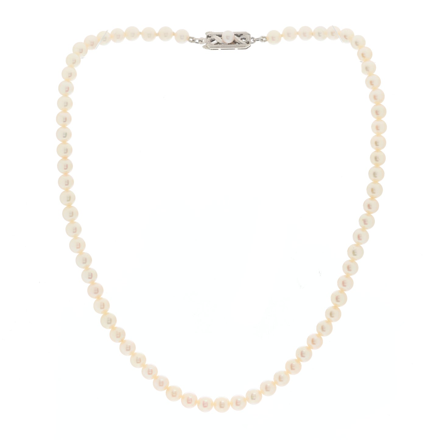 Sterling Silver Akoya Pearl 5-5.5mm Strand Necklace