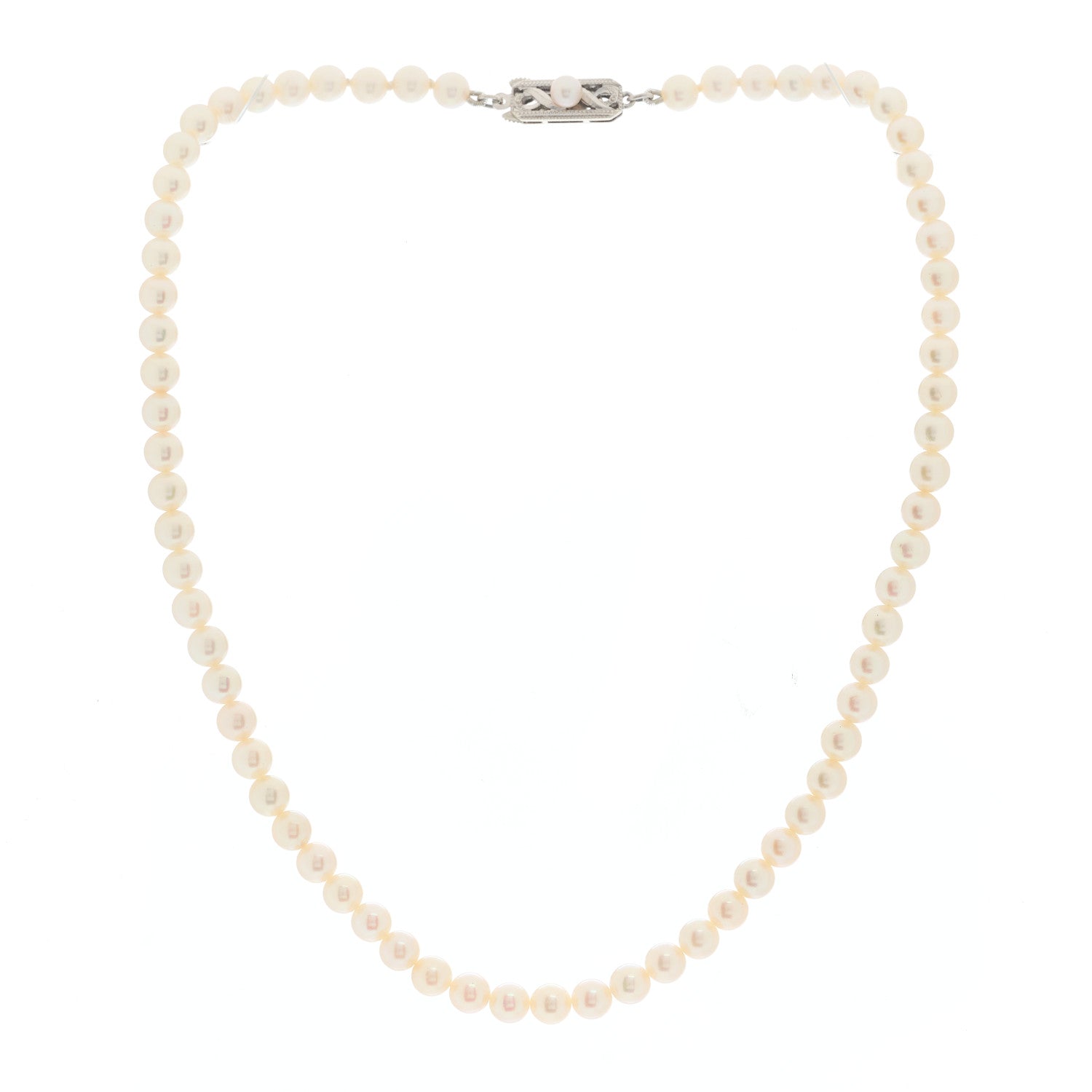 Mikimoto Sterling Silver Akoya Pearl 5-5.5mm Strand Necklace 2 of 3