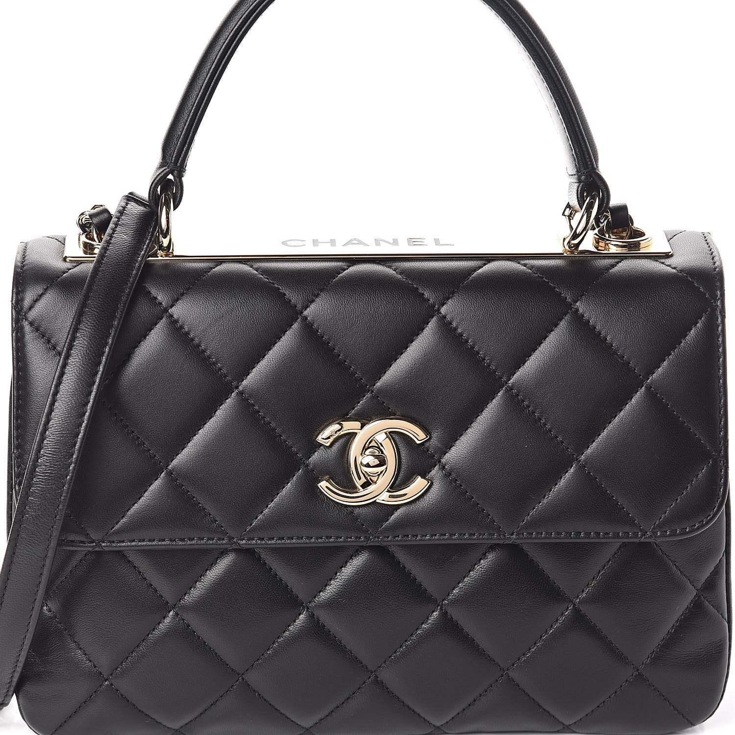Chanel Lambskin Quilted Small Trendy CC Dual Handle Flap Bag Black 8 of 12