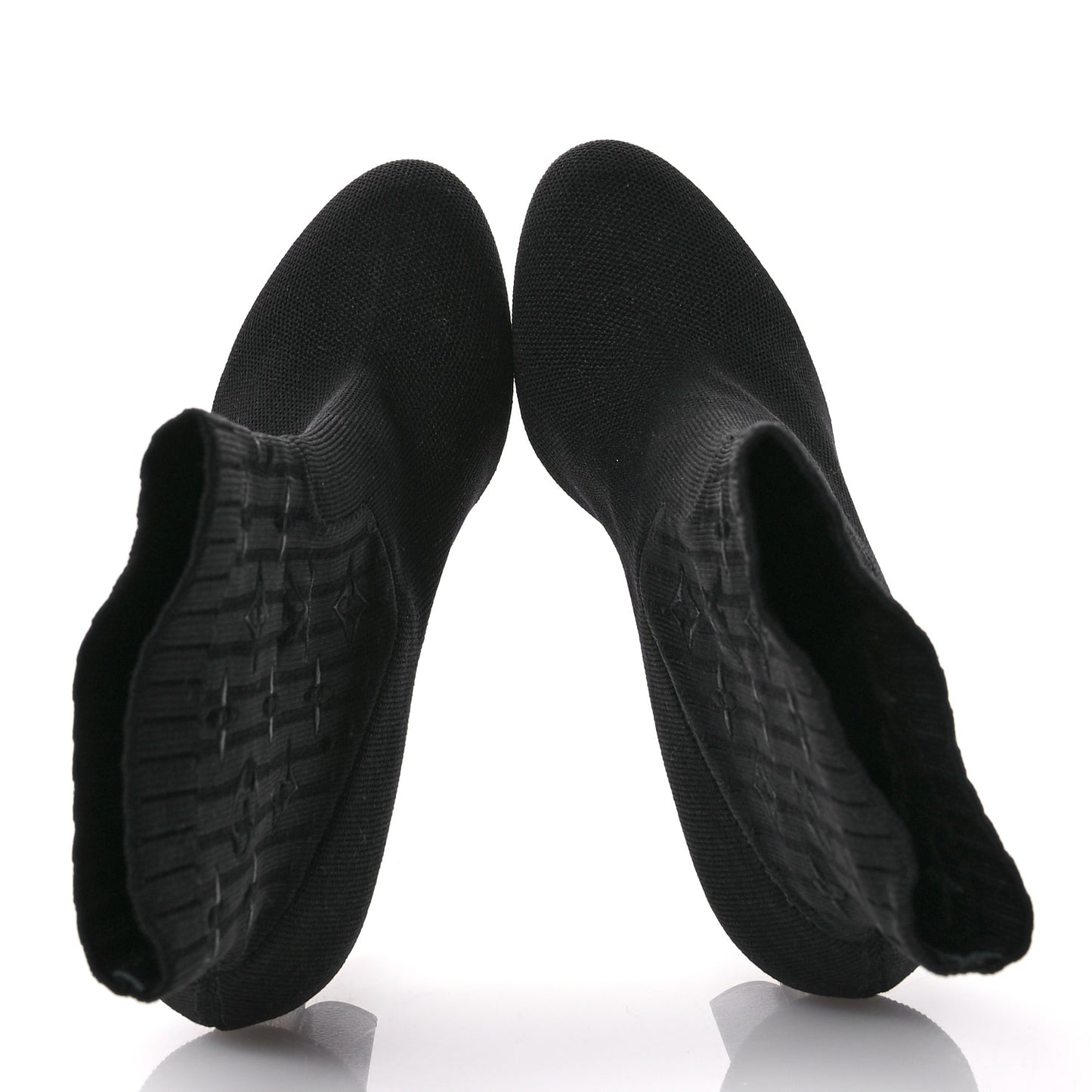 Monogram Stretch Fabric Silhouette Ankle Boots 37 Black