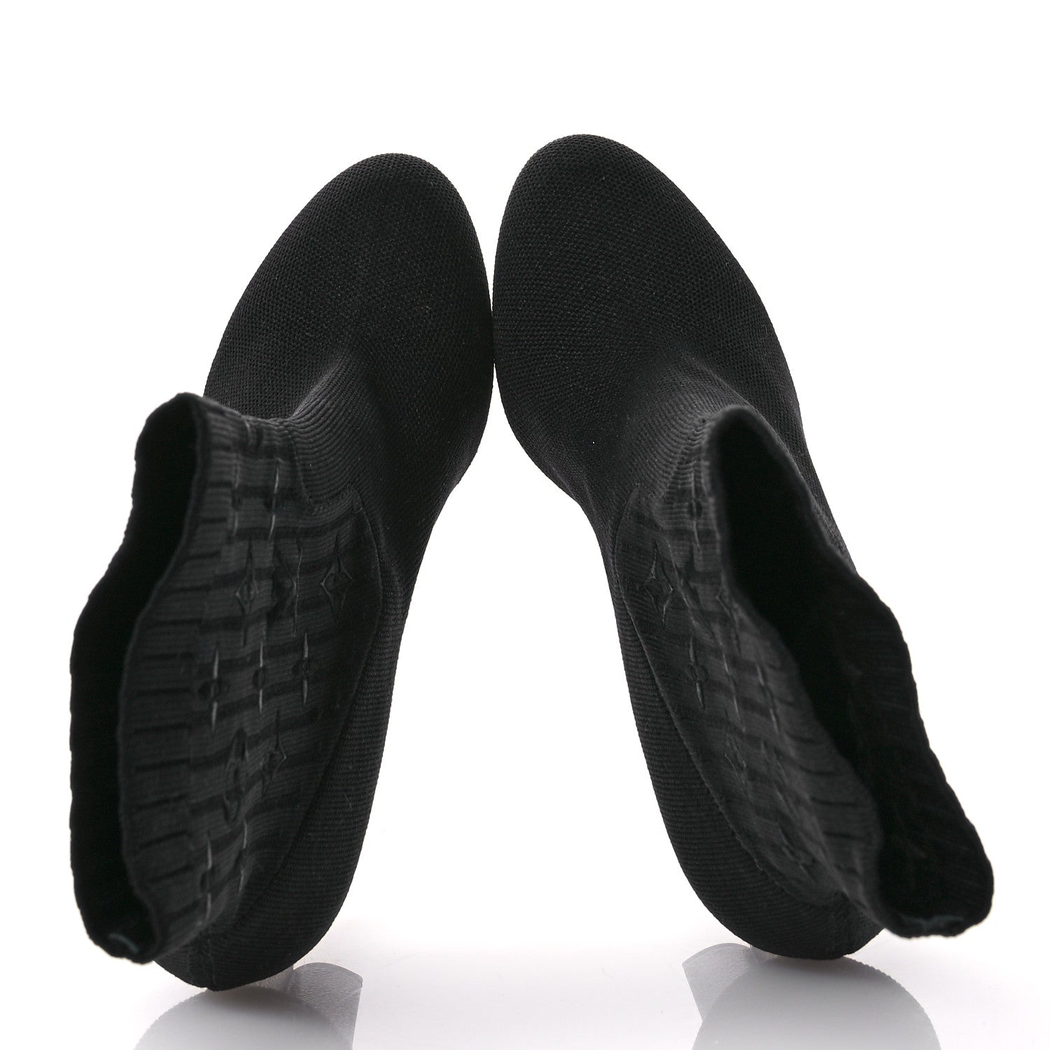 Louis Vuitton Monogram Stretch Fabric Silhouette Ankle Boots 37 Black 2 of 8