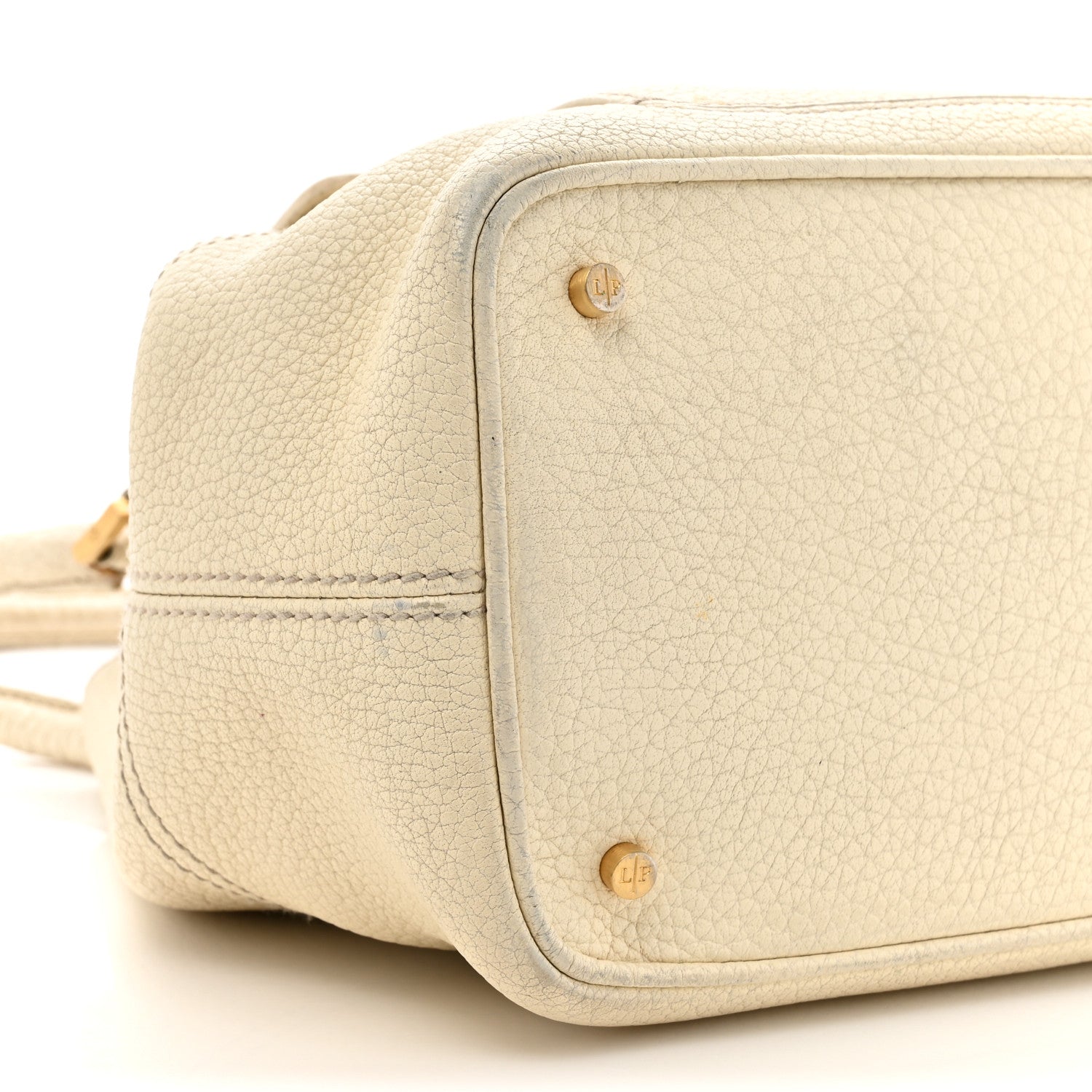 Loro Piana Grained Calfskin Globe Shoulder Bag Ivory 1541754