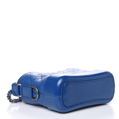 Chanel Aged Calfskin Quilted Small Gabrielle Hobo Blue 4 of 9
