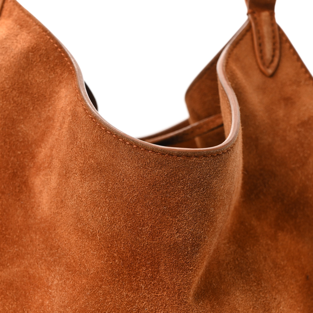 Khaite Suede Calfskin Mini Lotus Tote Caramel 7 of 9
