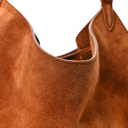 Khaite Suede Calfskin Mini Lotus Tote Caramel 7 of 9