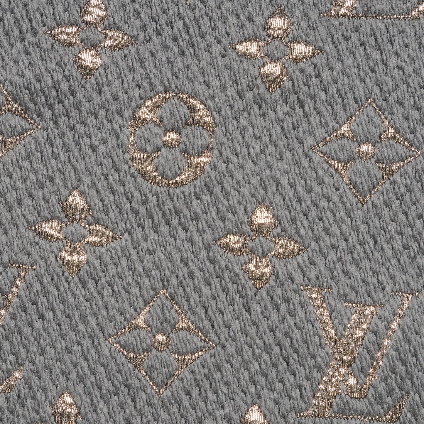 Wool Silk Logomania Shine Scarf Gris