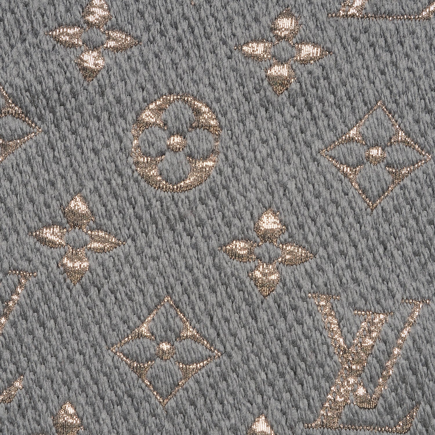Louis Vuitton Wool Silk Logomania Shine Scarf Gris 4 of 5